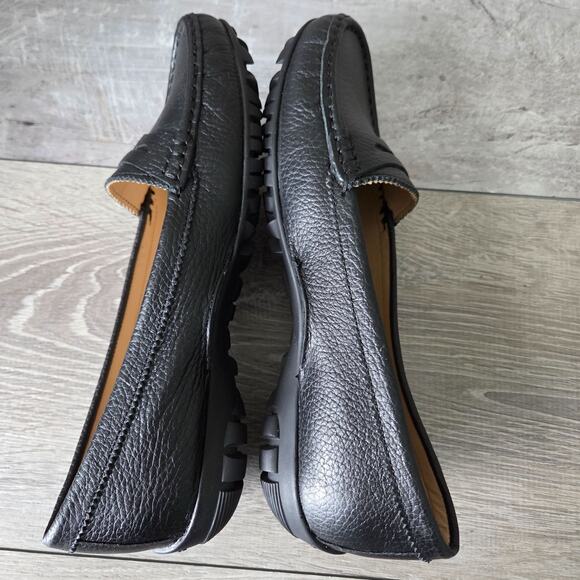 Marc Joseph New York Union Golf Black Grainy Loafer Flat Performance Shoes Sz 8